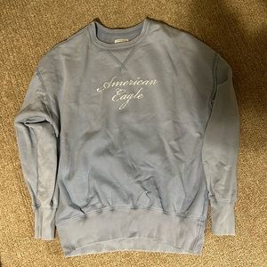 American Eagle oversized crew neck in light blue